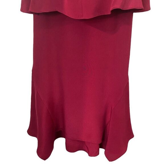 Kobi Halperin Trina Sweetheart Tiered Silk Red Cocktail Dress Size 4 - Picture 5 of 13